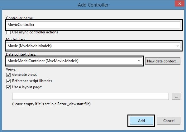 Add Controller Wizard